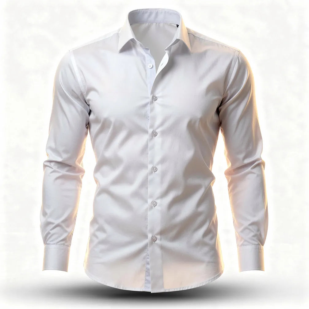 1 piece of business casual long sleeved shirt, spring and autumn style formal shirt, slightly elastic and iron free