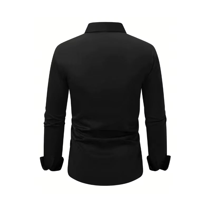 1 piece of business casual long sleeved shirt, spring and autumn style formal shirt, slightly elastic and iron free