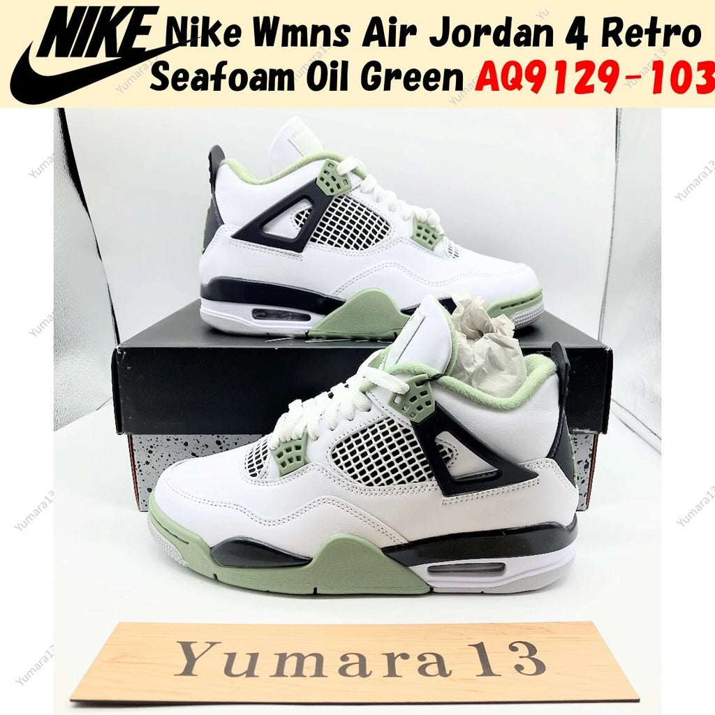 Nike Wmns Air Jordan 4 Retro Seafoam Oil Green AQ9129-103 US 5-15 Size New